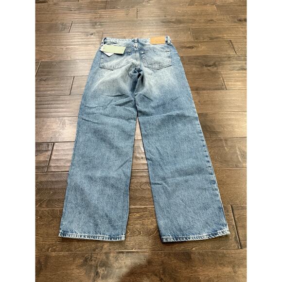 H&M Womens Blue Baggy Low Waist Distressed Taille Basse Denim Jeans Size 2 NWT - Picture 3 of 9